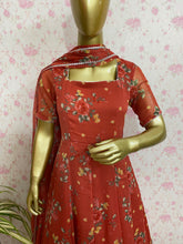 Rust chiffon anarkali - kasumi.in